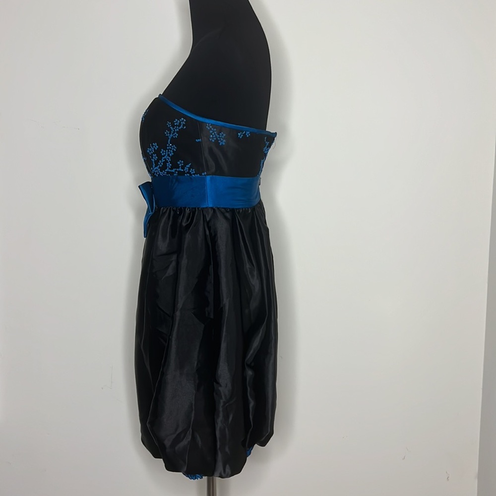 JESSICA MCCLINTOCK FOR GUNNE SAX Sleeveless Formal Black Blue Dress 3 - Picture 4 of 8